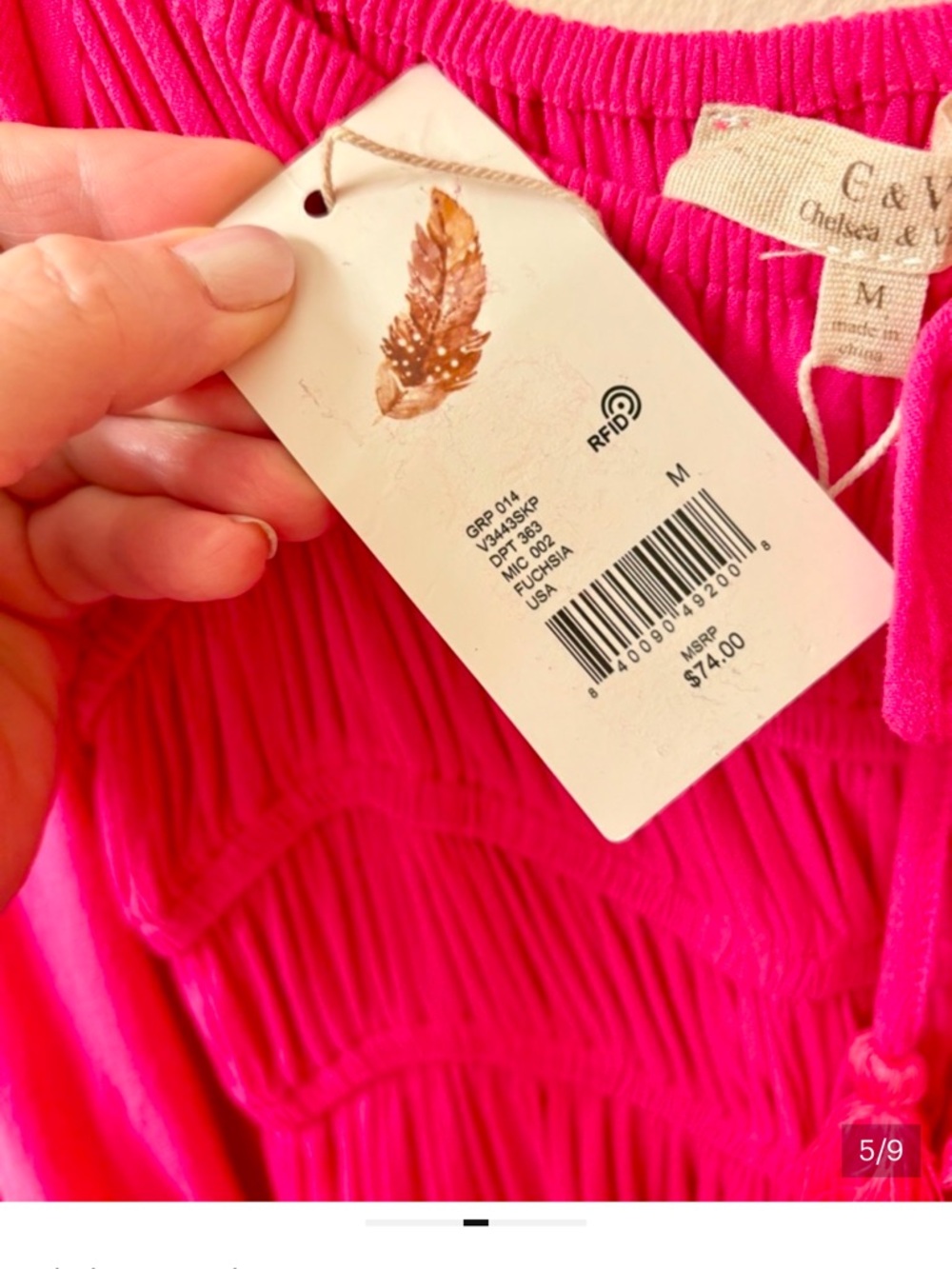 Chelsea & Violet Hot Pink Long-Sleeve Tiered Mini Dress - Picture 2 of 5
